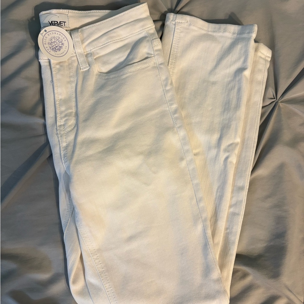Velvet Cream Skinny Jeans Classic Style